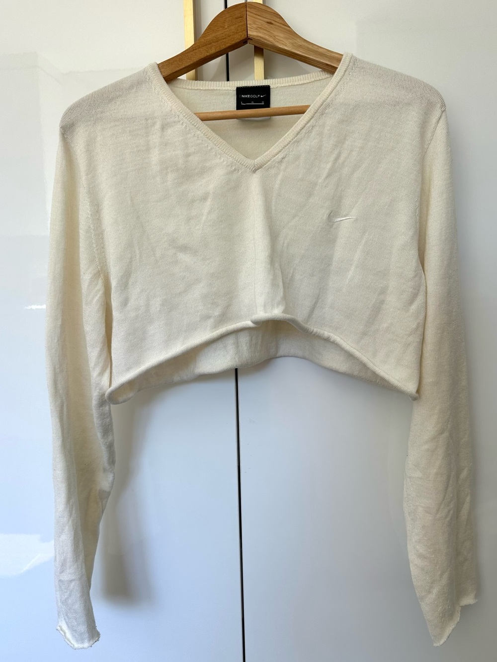 Nike Golf cream knit cropped top Large